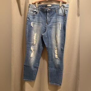 JustFab Distressed Blue Jeans for Women